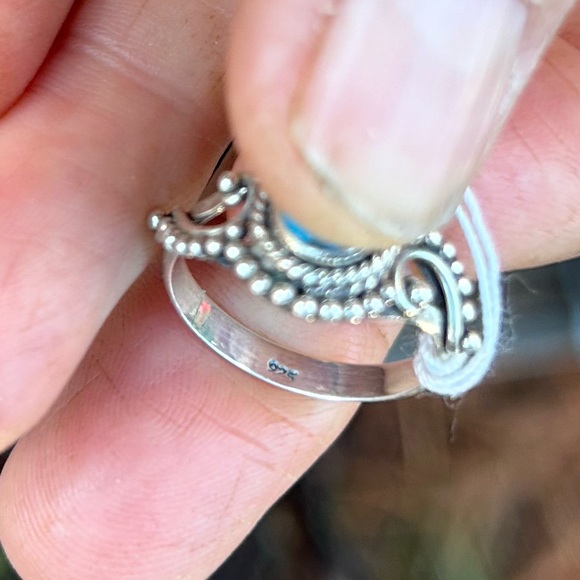 Turquoise 925 silver artisan hand made ring size 8.5 - Picture 8 of 9